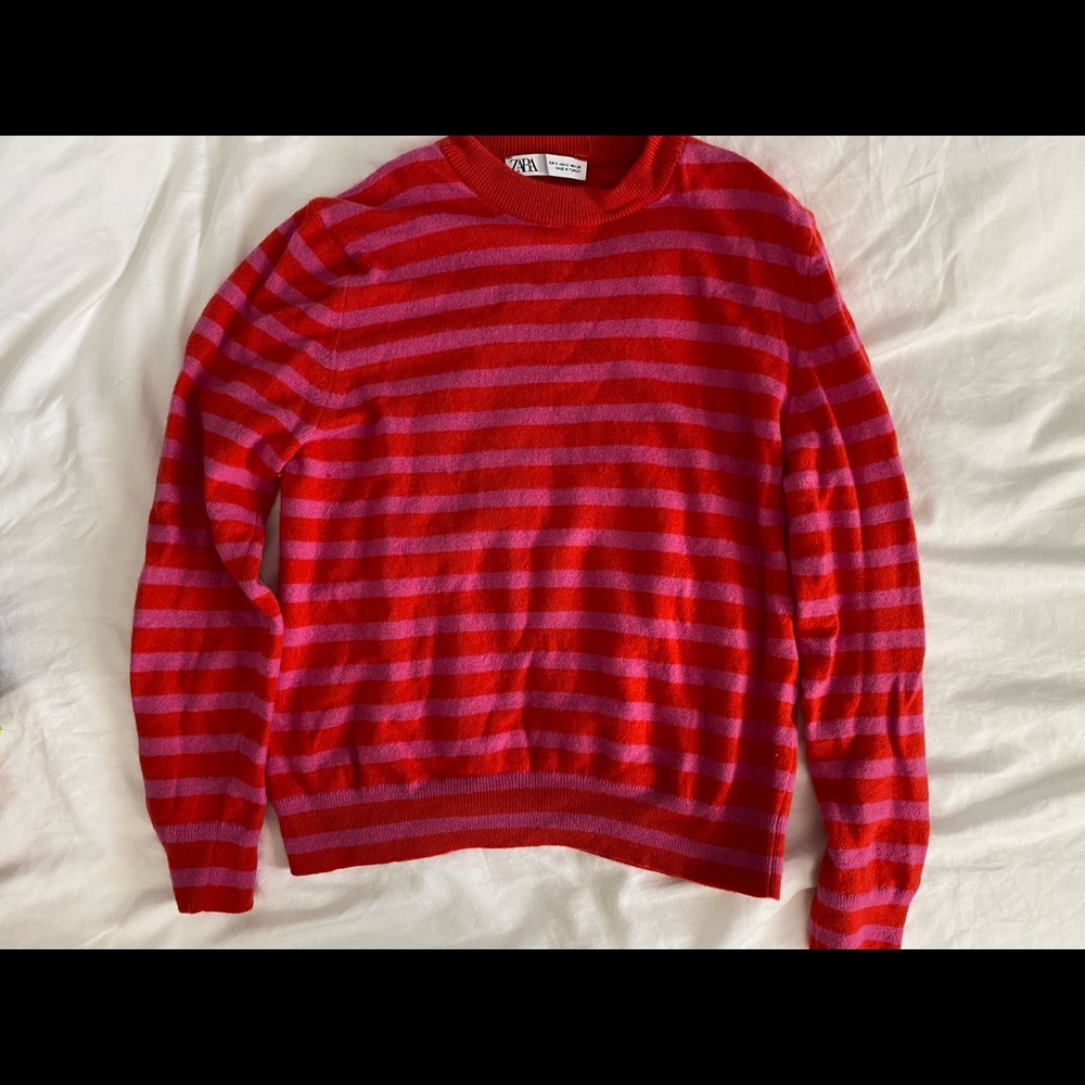 ZARA stripped red/pink sweater